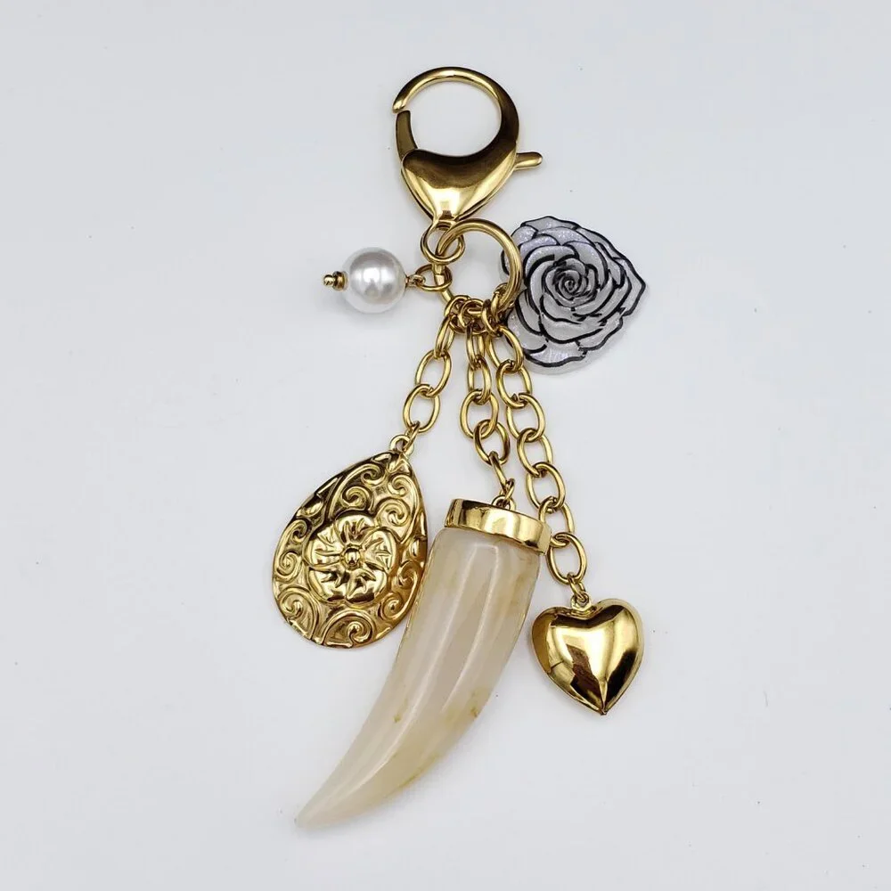 LV Authentic Gold Lock & Key 🔑 Luxury Bag Charm w/ Unbranded Keychain